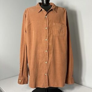 Marine Layer Max Fine Wale Corduroy Shirt  Mens XL Oxblood Lightweight Snaps